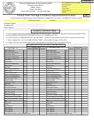 Annual Feed Tonnage Estimation Adjustment/Verification Form - Arizona