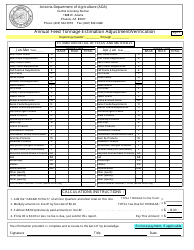 Annual Feed Tonnage Estimation Adjustment/Verification Form - Arizona, Page 2