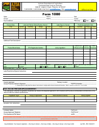 Form AG1080 &quot;Pesticide Application Records Submission&quot; - Arizona