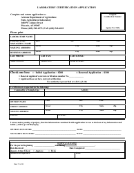 Document preview: Laboratory Certification Application Form - Arizona