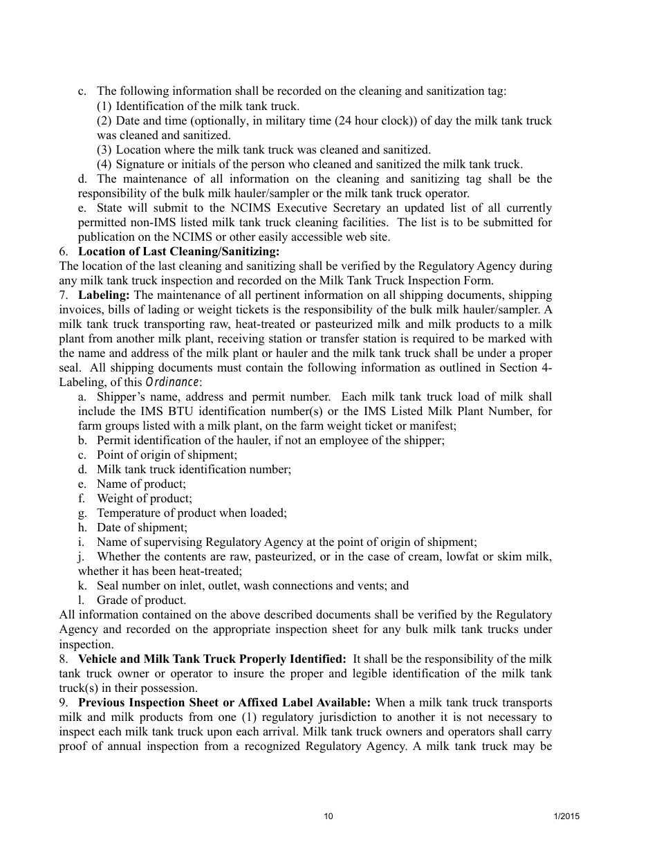 Bulk Milk Hauler / Sampler Study Materials - Arizona, Page 11