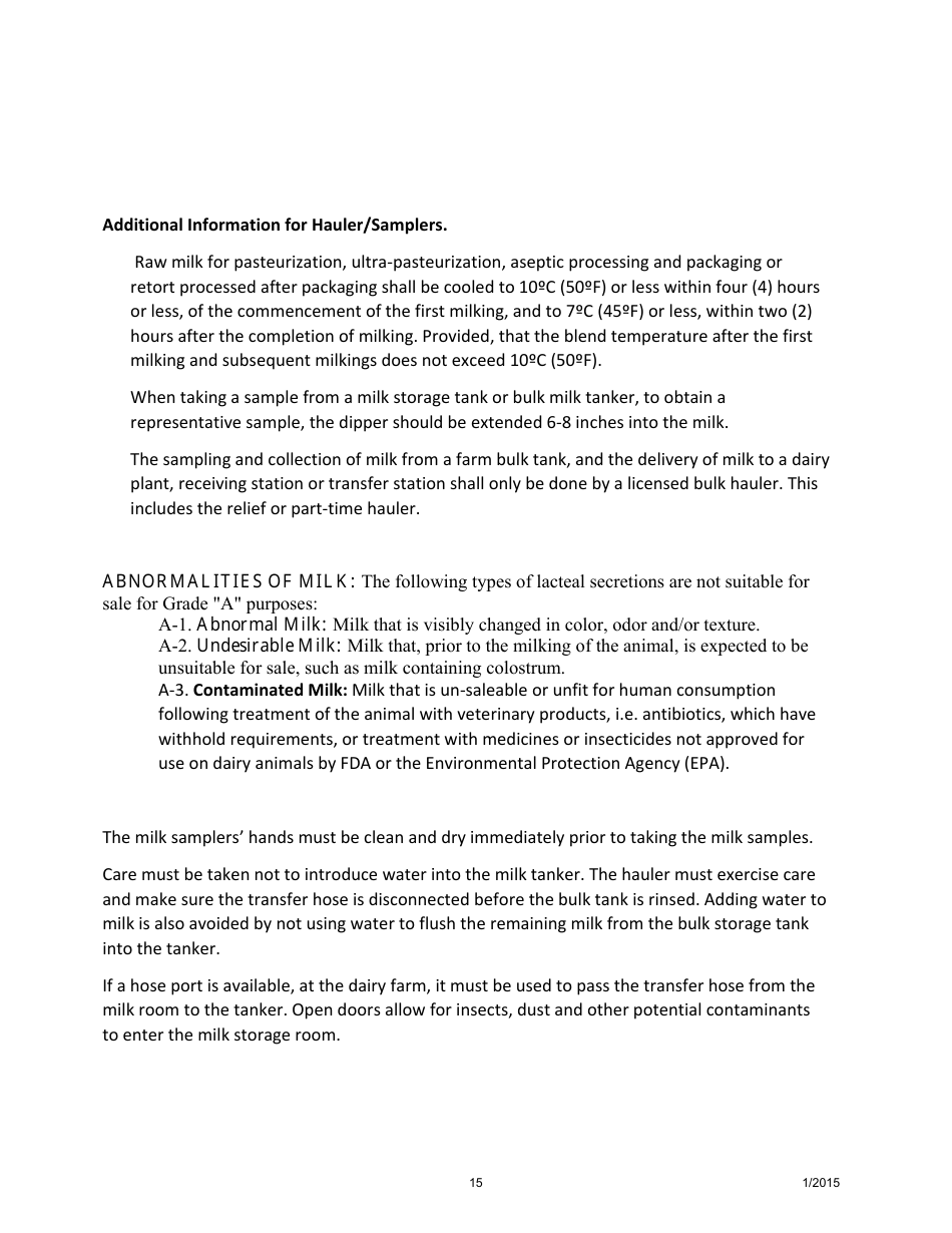 Bulk Milk Hauler / Sampler Study Materials - Arizona, Page 16