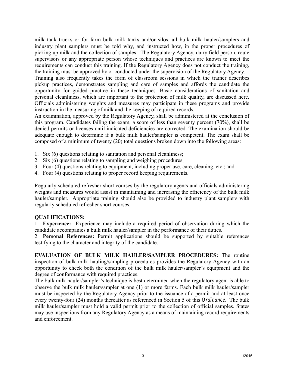 Bulk Milk Hauler / Sampler Study Materials - Arizona, Page 4