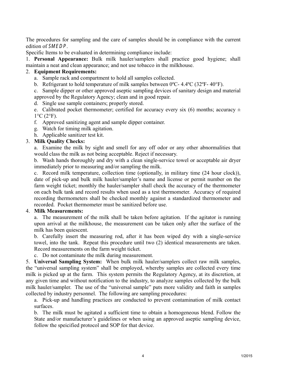 Bulk Milk Hauler / Sampler Study Materials - Arizona, Page 5