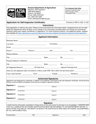 Document preview: Application for Self-inspection Certificates - Arizona