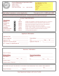 Document preview: Meat Safety Compliance License Application Form - Arizona