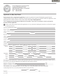 Document preview: Application for Blue Seal Permit - Arizona