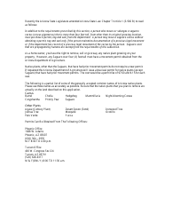 Application for Blue Seal Permit - Arizona, Page 2