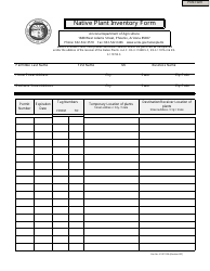Form ESD1129B &quot;Native Plant Inventory Form&quot; - Arizona