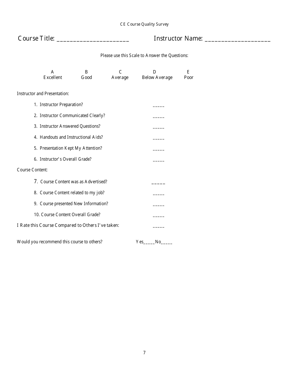 Continuing Education Course Provider Application Guidelines  Packet - Arizona, Page 7