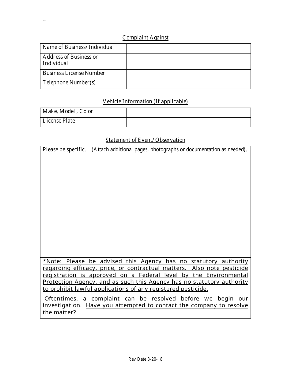 Arizona Complaint Form - Fill Out, Sign Online and Download PDF ...