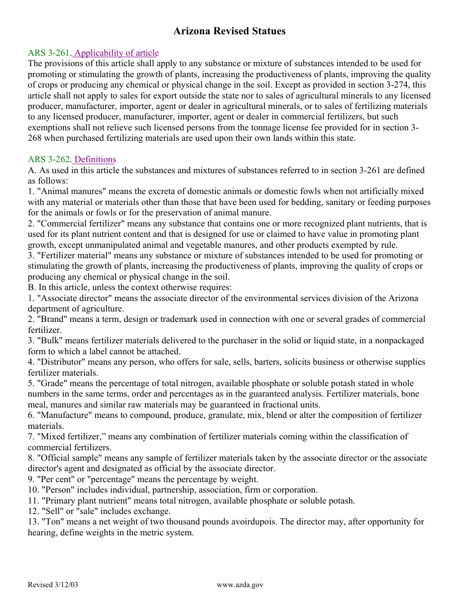 Application for Registration of Specialty Fertilizers - Arizona, Page 4