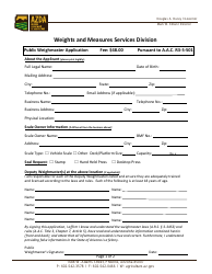 Document preview: Public Weighmaster Application Form - Arizona