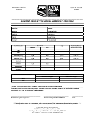 Document preview: Arizona Predictive Model Notification Form - Arizona
