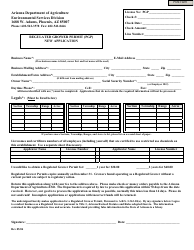 Document preview: Regulated Grower Permit (Pgp) New Application Form - Arizona