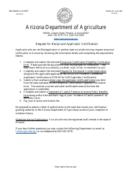 Request for Reciprocal License - Arizona