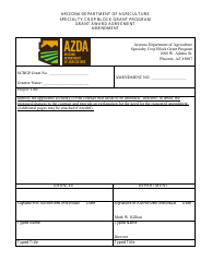Document preview: Grant Award Agreement Amendment Form (Non-university) - Specialty Crop Block Grant Program - Arizona