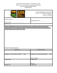 Document preview: Grant Award Agreement Amendment Form (University) - Specialty Crop Block Grant Program - Arizona