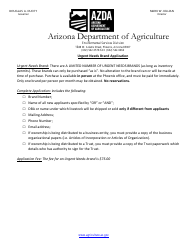 Urgent Needs Brand Application Form - Arizona