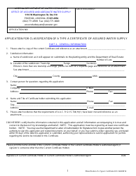 Application for Classification of a Type a Certificate of Assured Water Supply - Arizona, Page 2