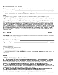 Application for an Exemption From the Requirement to Obtain a Certificate of Assured Water Supply - Arizona, Page 2