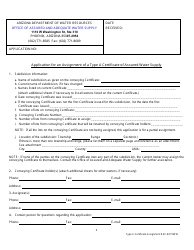 Application for an Assignment of a Type a Certificate of Assured Water Supply - Arizona, Page 4