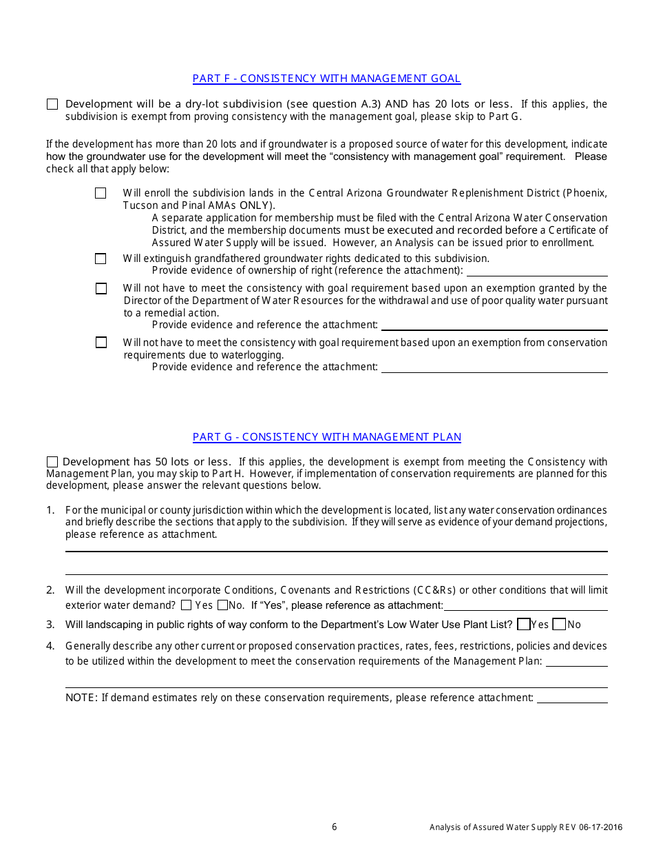 Application for an Analysis of Assured Water Supply - Arizona, Page 7