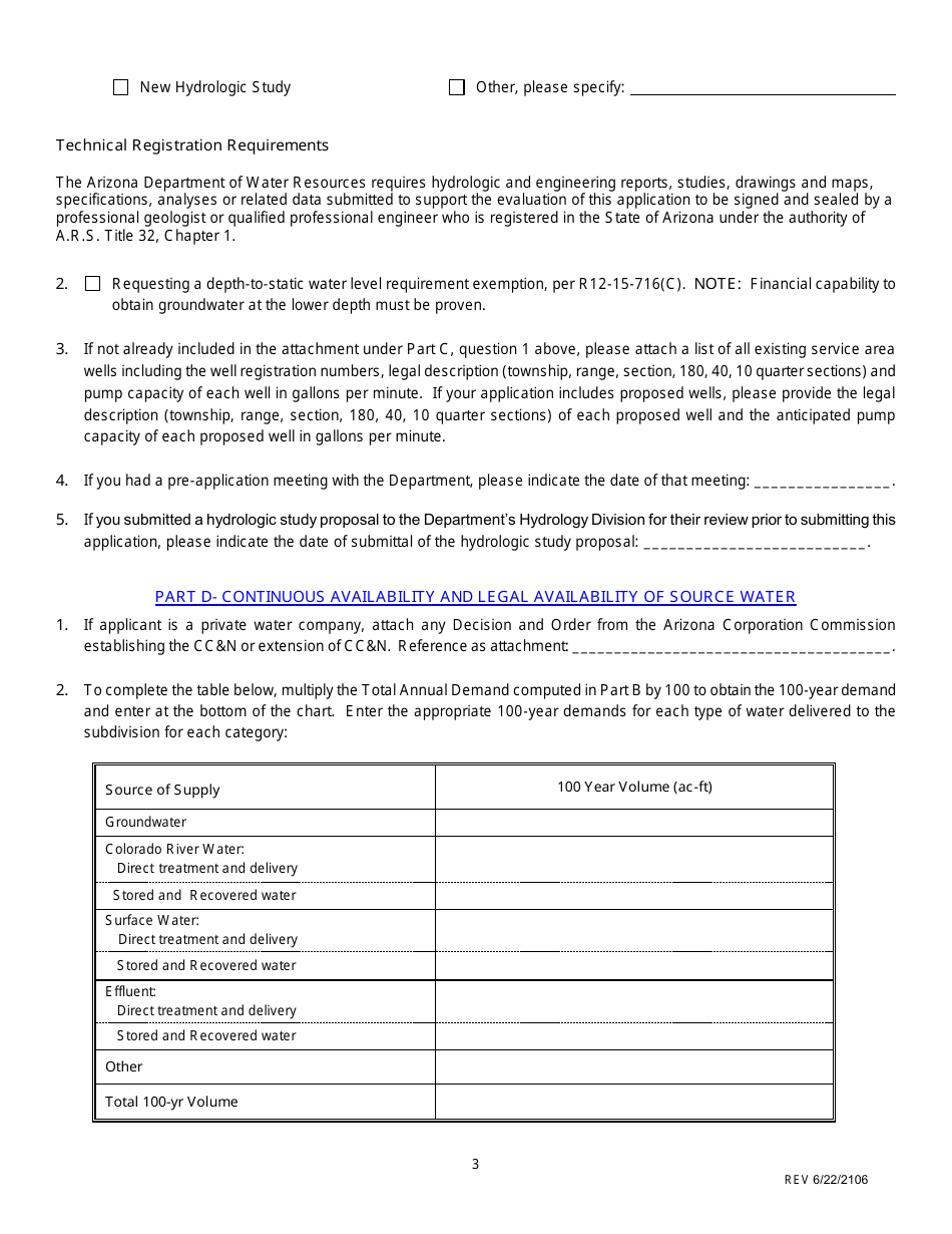Application for a Designation of Adequate Water Supply or a Modification of a Designation of Adequate Water Supply - Arizona, Page 5