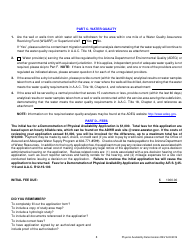 Physical Availability Determination Application Form - Arizona, Page 3