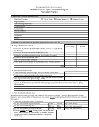 Provider Profile Form - Modified Non-per Capita Conservation Program - Arizona
