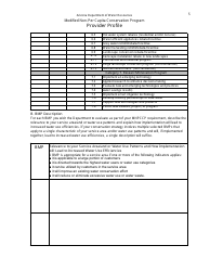 Provider Profile Form - Modified Non-per Capita Conservation Program - Arizona, Page 5