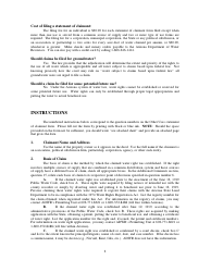 Instructions for Statement of Claimant Form - Other Uses - Arizona, Page 2