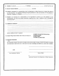 Statement of Claimant Form for Domestic Use - San Pedro River Watershed - Maricopa County, Arizona, Page 2