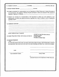 Statement of Claimant Form for Domestic Use - Upper Santa Cruz River Watershed - Maricopa County, Arizona, Page 2