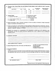 Statement of Claimant Form for Irrigation Use - Upper Salt River Watershed - Maricopa County, Arizona, Page 2