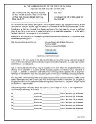 Form 6417 Assignment of Statement of Claimant - General Adjudication of All Rights to Use Water in the Little Colorado River System and Source - Apache County, Arizona