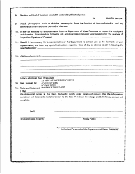 Statement of Claimant Form for Stockpond Use Amendment - Maricopa County, Arizona, Page 2
