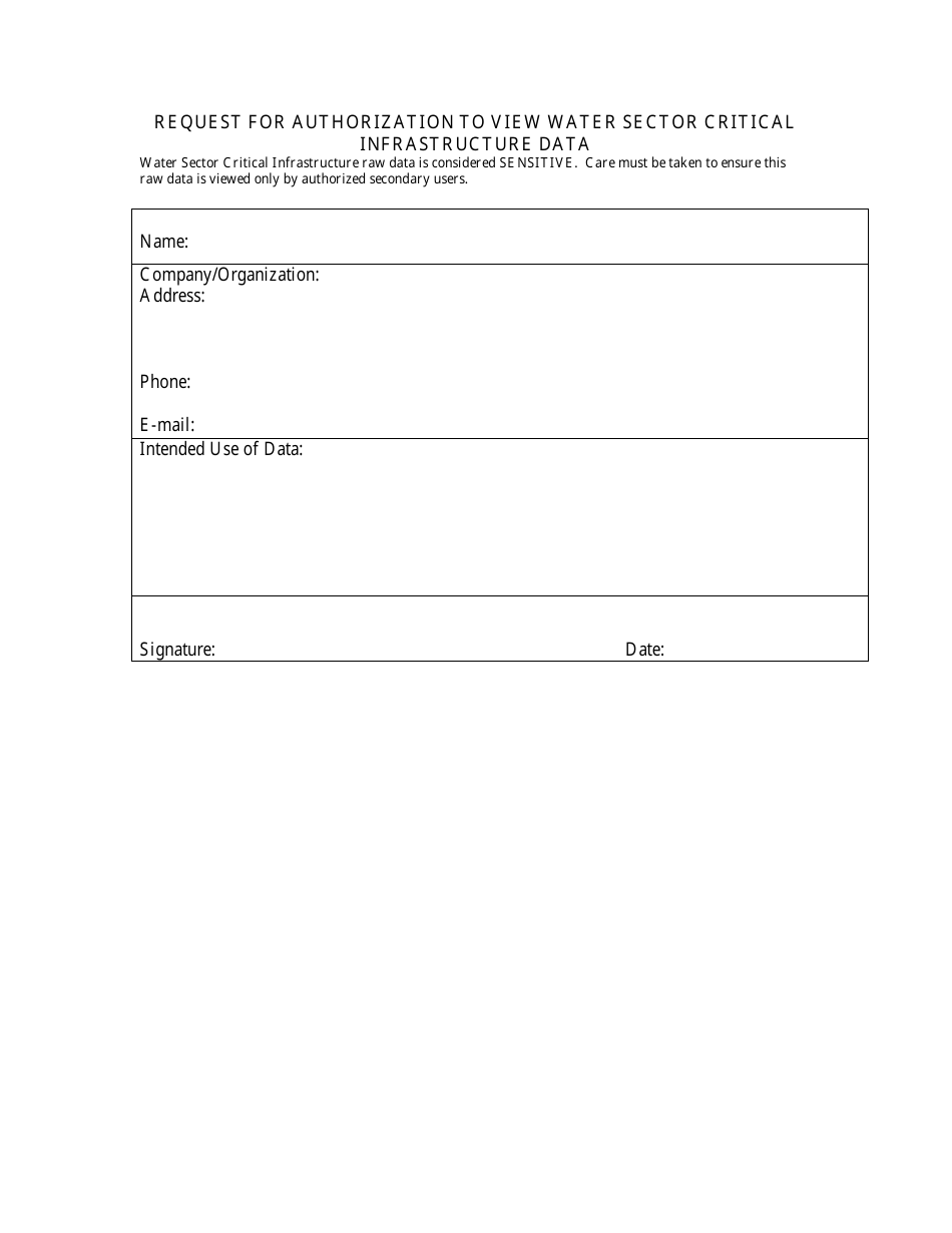 Request for Authorization to View Water Sector Critical Infrastructure Data - Arizona, Page 3