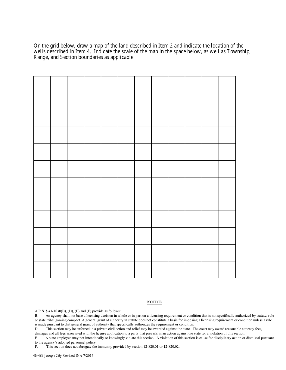 Form 45-437 Application for Notice of Authority to Irrigate Land in an Irrigation Non-expansion Area Pursuant to a.r.s. 45-437 - Joseph City Irrigation Non-expansion Area (Ina) Record of Irrigation History - Arizona, Page 3
