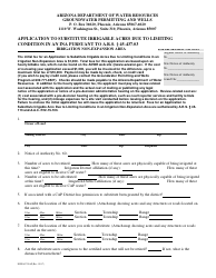 Document preview: Form DWR43703AP Application to Substitute Irrigable Acres Due to Limiting Condition in an Ina Pursuant to a.r.s. 45-437.03 - Arizona