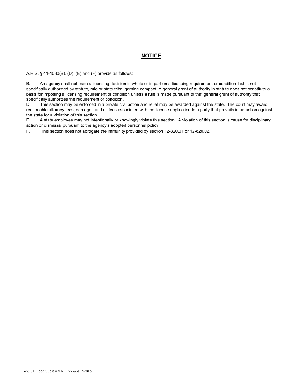 Form 465.01 Application to Substitute Flood Damaged Acres Within an Active Management Area Pursuant to a.r.s. 45-465.01 - Arizona, Page 3