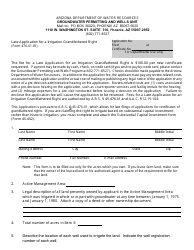 Document preview: Form 476.01-IR Late Application for a Irrigation Grandfathered Right - Arizona