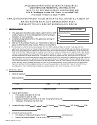 Form DWR45-132 Application for Permit to Use Water to Fill or Refill a Body of Water Within an Active Management Area, Pursuant to a.r.s. 45-132 Through a.r.s. 45-134 - Arizona