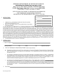 Form 518 Application for Permit to Withdraw Groundwater for Temporary Dewatering Purposes Within an Active Management Area - Arizona