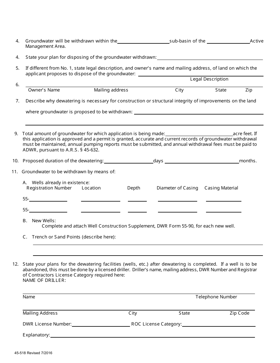 Form 518 - Fill Out, Sign Online and Download Printable PDF, Arizona ...