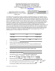 Document preview: Form DWR469AP Application to Retire an Irrigation Grandfathered Right for a Non-irrigation (Type I) Use - Arizona