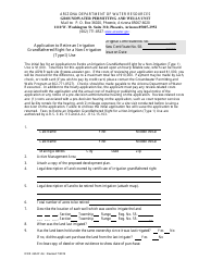 Form DWR469AP Application to Retire an Irrigation Grandfathered Right for a Non-irrigation (Type I) Use - Arizona