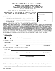 Form 519 &quot;Application for Permit to Withdraw Groundwater for Drainage Purposes Within an Active Management Area&quot; - Arizona
