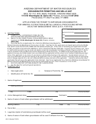 Form 514 Application for Permit to Withdraw Groundwater for Mineral Extraction &amp; Metallurgical Processing Within an Active Management Area - Arizona