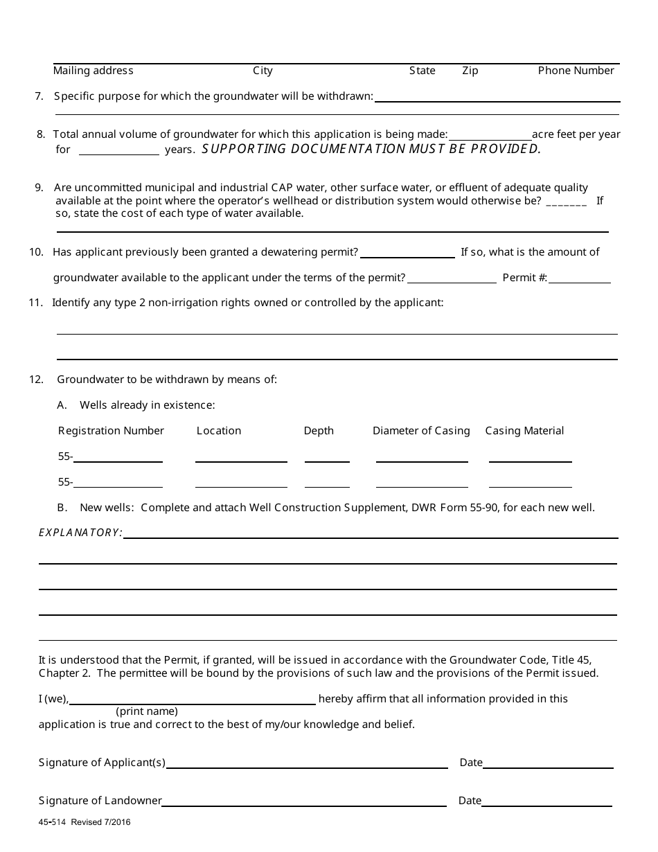 Form 514 - Fill Out, Sign Online and Download Printable PDF, Arizona ...